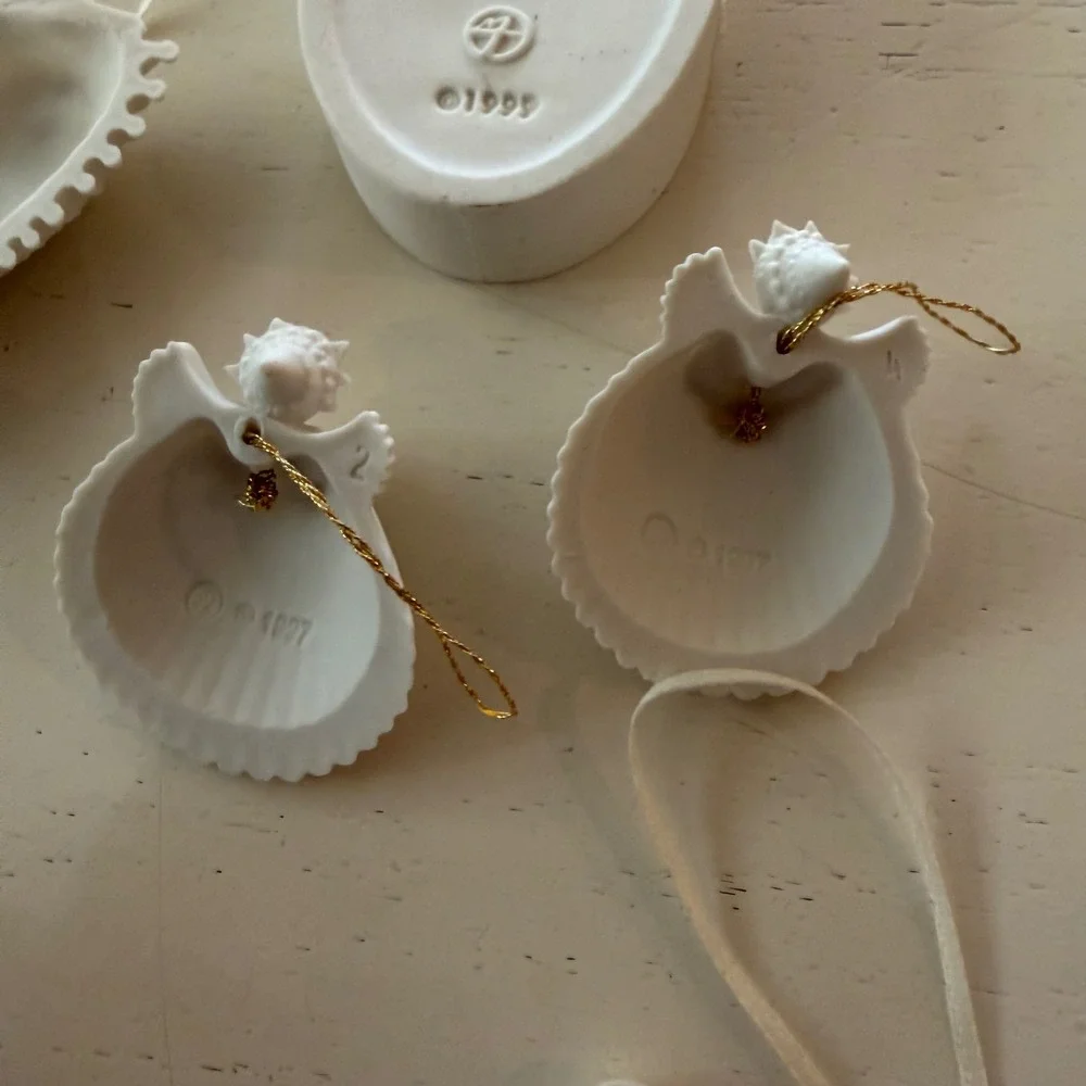 MARGARET FURLONG Angel Ornaments Seashells Porcelain Broken Christmas